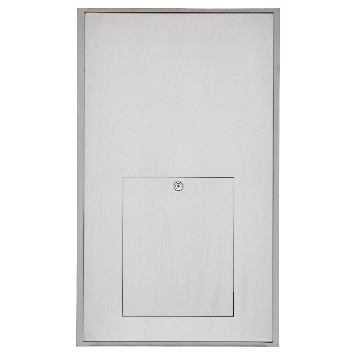 Stainless steel fence letterbox designer model BIG - rear removal - GIRA System 106 - 3-gang prepared Stainless steel fence letterbox designer model BIG - rear removal - GIRA System 106 - 3-gang prepared