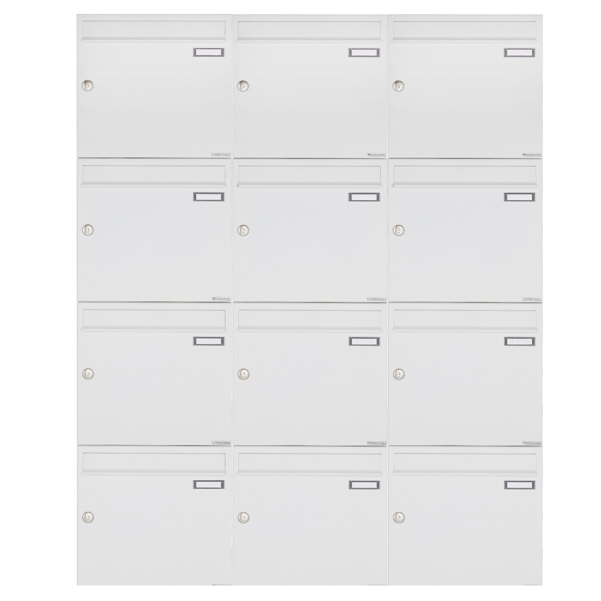 12er 3x4 surface-mounted letterbox system Design BASIC 382A AP - RAL 9016 traffic white