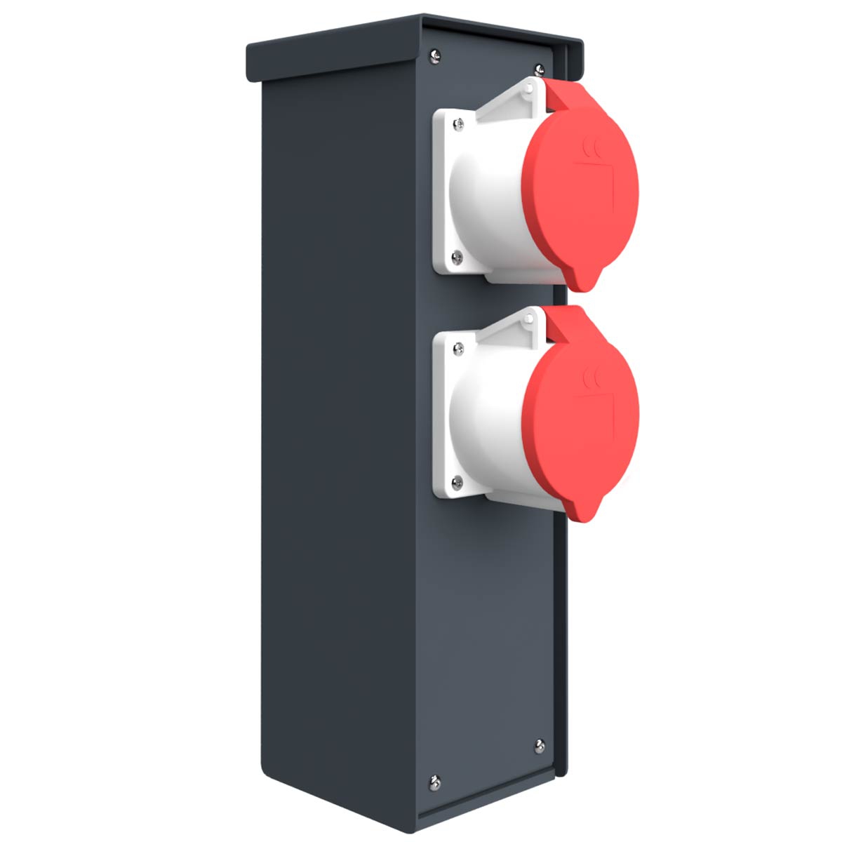 CEE Steckdosensäule BASIC 372 zur Standmontage - Edelstahl pulverbeschichtet CEE Steckdosensäule BASIC 372 zur Standmontage - Edelstahl pulverbeschichtet