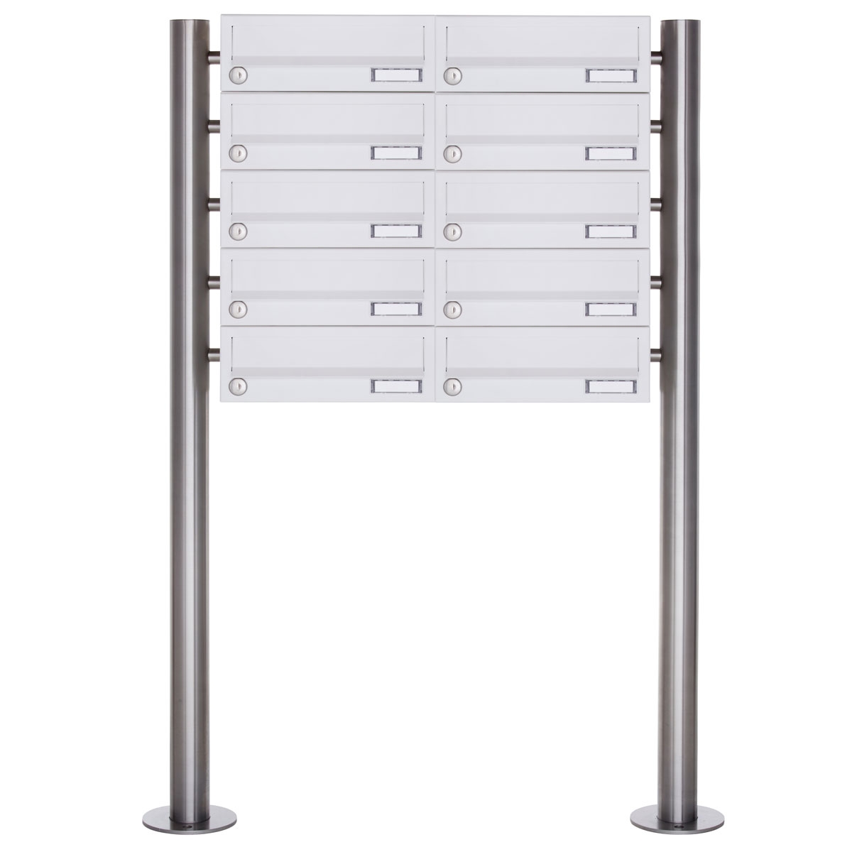 10x5x2 free-standing letterbox system Design BASIC 385-9016 ST-R - RAL 9016 traffic white 10x5x2 free-standing letterbox system Design BASIC 385-9016 ST-R - RAL 9016 traffic white