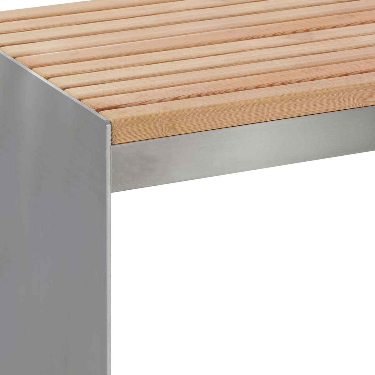 d1c6bbd6d568578d5680dd7992620d00fd40384f Design table NOVALIS - polished stainless steel - Douglas fir oiled