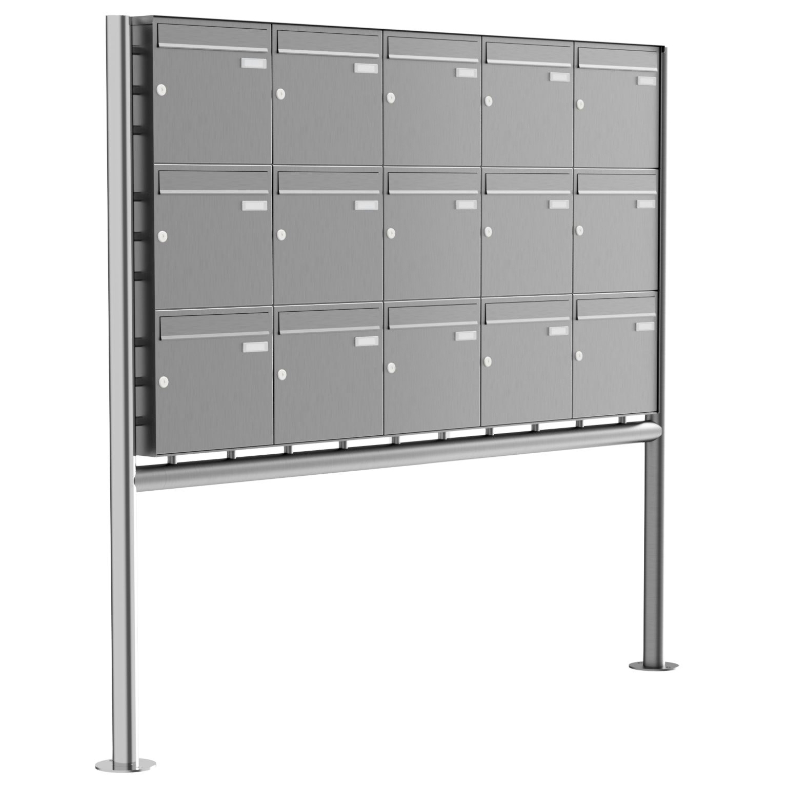 15er 3x5 Edelstahl Standbriefkasten Design BASIC Plus 381X ST-R - Edelstahl V2A geschliffen 15er 3x5 Edelstahl Standbriefkasten Design BASIC Plus 381X ST-R - Edelstahl V2A geschliffen