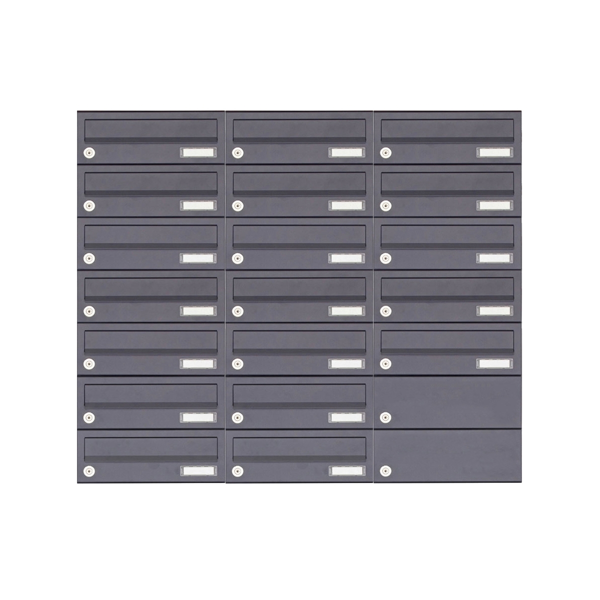 19er 7x3 Aufputz Briefkastenanlage Design BASIC 385A-7016 AP - RAL 7016 anthrazitgrau 19er 7x3 Aufputz Briefkastenanlage Design BASIC 385A-7016 AP - RAL 7016 anthrazitgrau