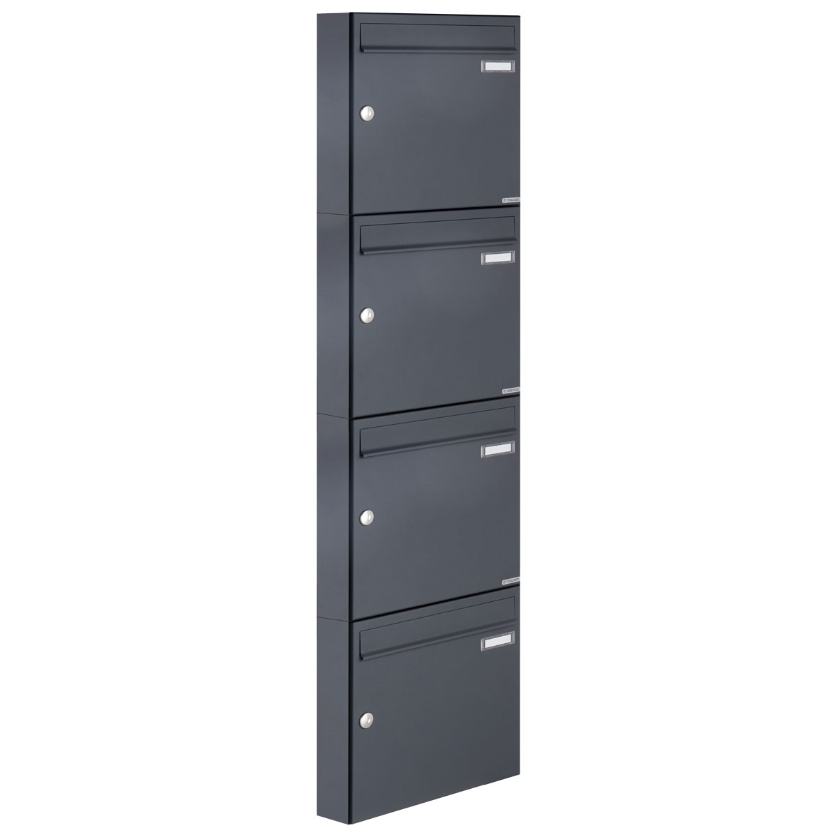 4er 1x4 Aufputz Briefkasten Design BASIC 382A AP - RAL 7016 anthrazitgrau