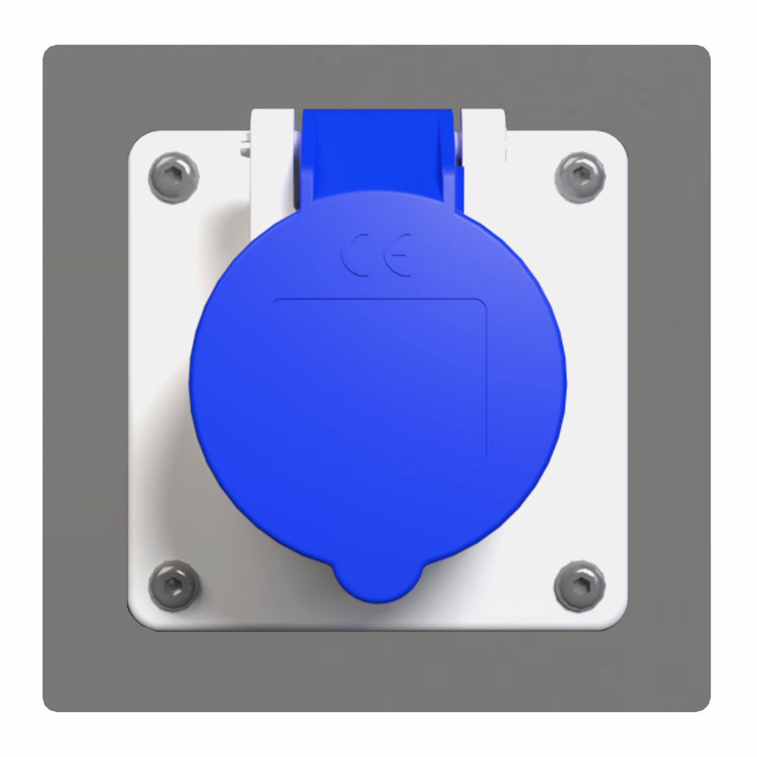 Module met wandcontactdoos - Mennekes - CEE 16A 3p 230V Kleur: RAL 9007 aluminium fijnstructuur grijs mat