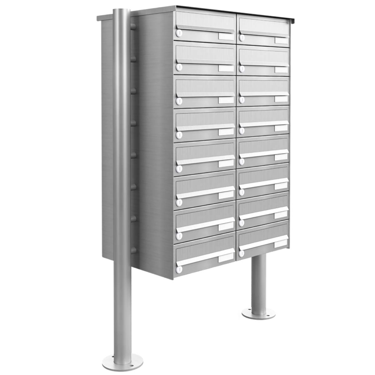 16 letterbox system freestanding Design BASIC 385-VA ST-R - stainless steel V2A, polished