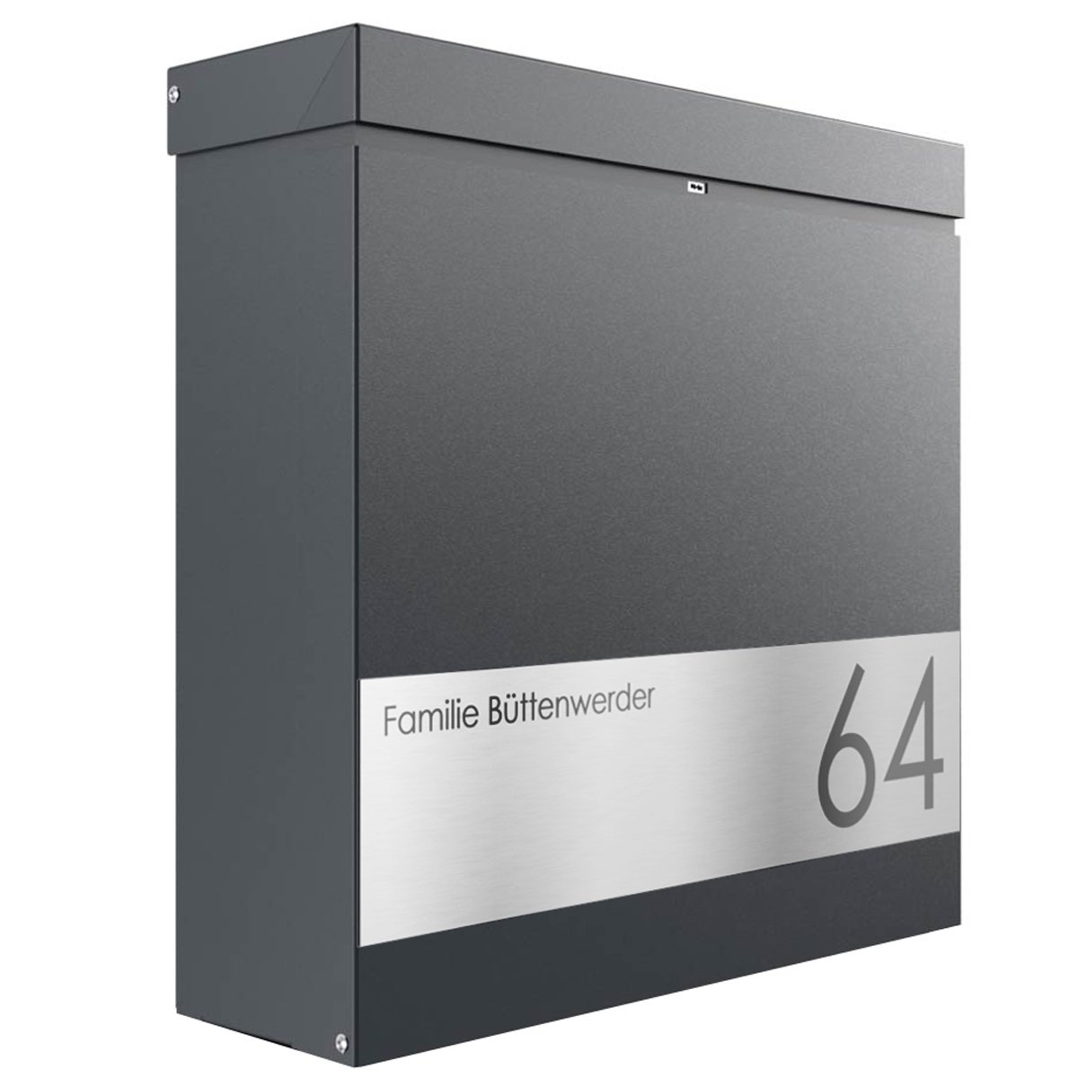 5e4dc64475130ac04e3589bb26f11fc2bab0ccee BRENTANO® letterbox - Elegance 2 design - RAL of your choice