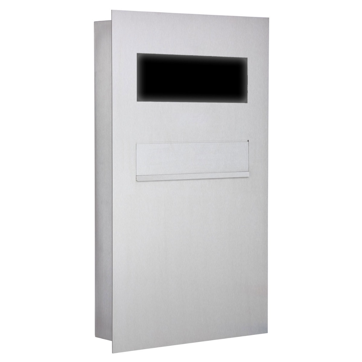 Stainless steel fence letterbox designer model BIG - rear removal - GIRA System 106 - 3-gang prepared Stainless steel fence letterbox designer model BIG - rear removal - GIRA System 106 - 3-gang prepared