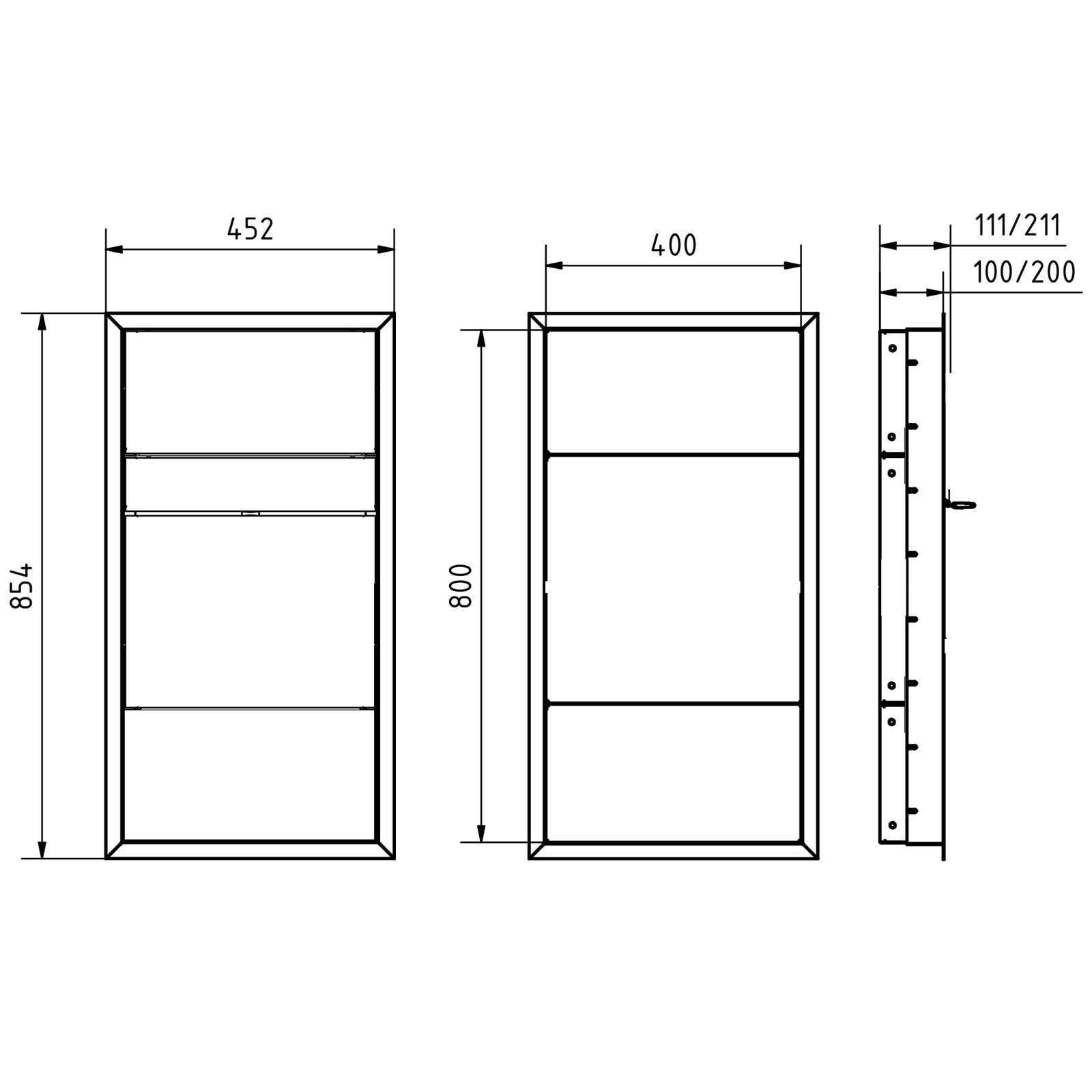 Buzón empotrado de diseño GOETHE UP con compartimento para periódicos - RAL a elegir - GIRA System 106 Keyless In - VIDEO juego completo