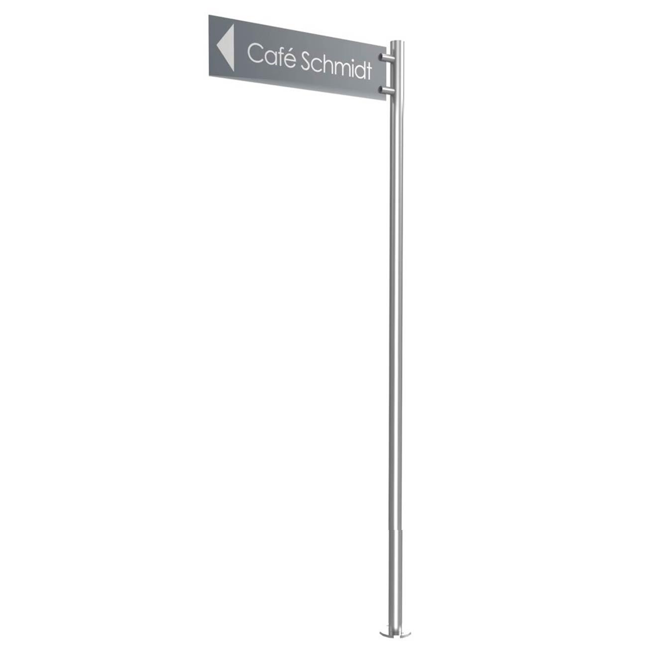 288c7e68bf3f3c7dc9fef2593085574077e88bb8 Free-standing signpost BASIC 390 - Stainless steel stand element - Stainless steel sheet 550x150