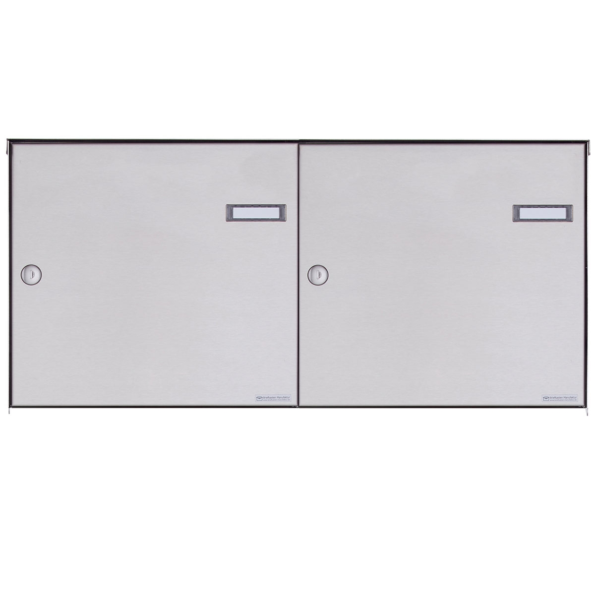 2er 2x1 Edelstahl Zaunbriefkasten BASIC Plus 382XZ - Entnahme rückseitig