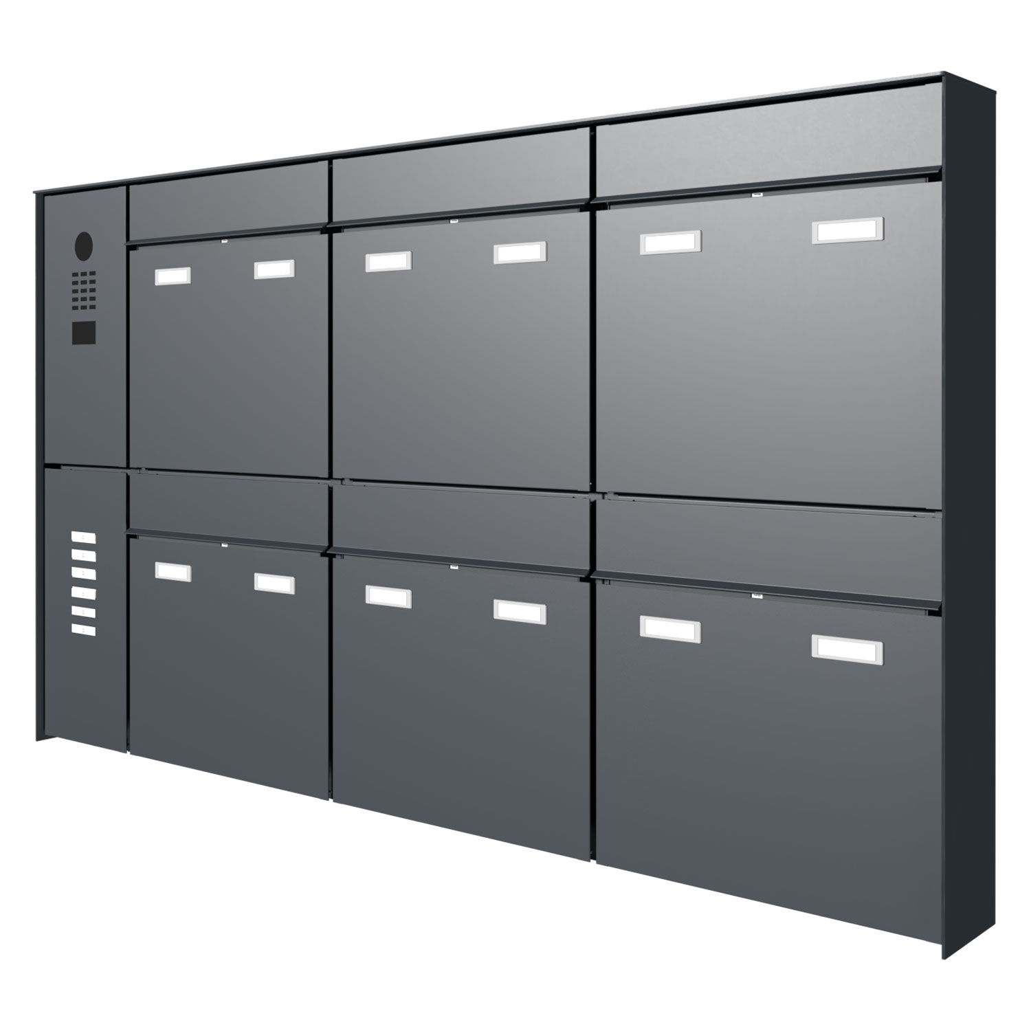 6 boîtes aux lettres design 3x2 en saillie GOETHE AP - RAL au choix - DoorBird vidéo-interphone