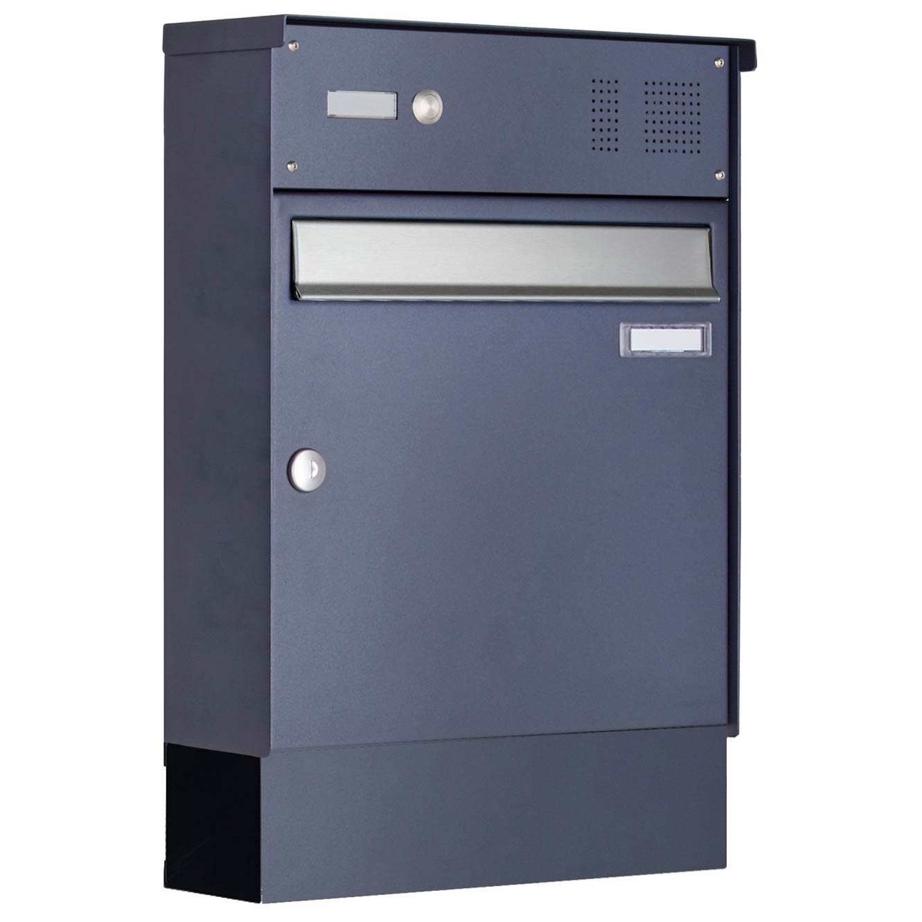 Aufputz Briefkasten Design BASIC 382A AP mit Klingelkasten & Zeitungsfach - Edelstahl-RAL 7016 anthrazitgrau Aufputz Briefkasten Design BASIC 382A AP mit Klingelkasten & Zeitungsfach - Edelstahl-RAL 7016 anthrazitgrau