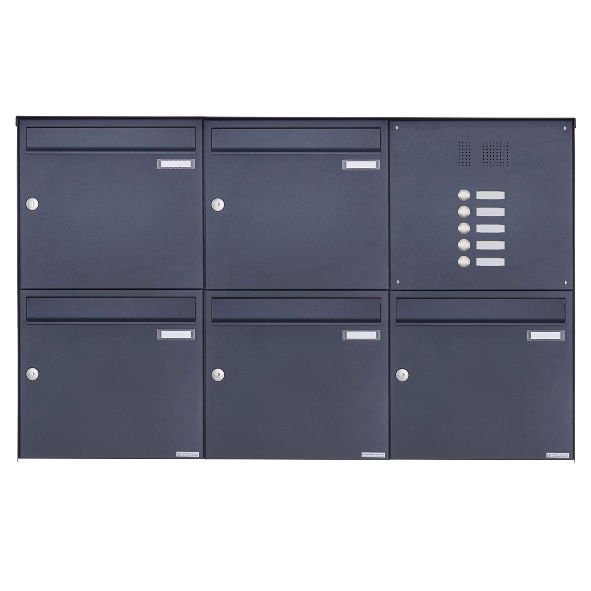 5er 2x3 Edelstahl Aufputz Briefkasten Design BASIC Plus 382XA AP mit Klingelkasten - RAL nach Wahl 5er 2x3 Edelstahl Aufputz Briefkasten Design BASIC Plus 382XA AP mit Klingelkasten - RAL nach Wahl