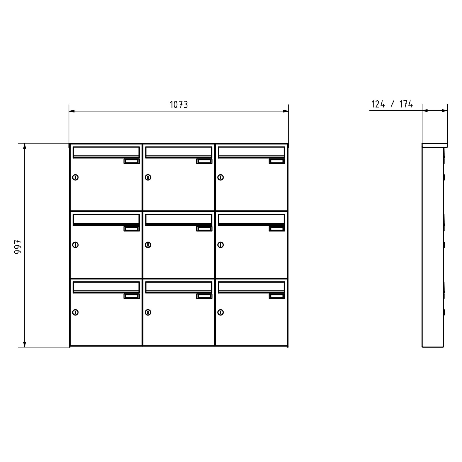 9-piece stainless steel surface-mounted letterbox design BASIC Plus 382XA AP - polished V2A stainless steel