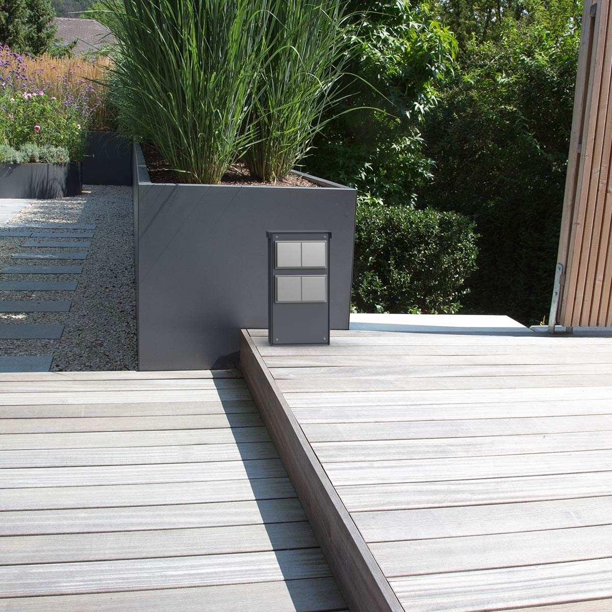 5dd5a4f94326d1217cc4ad817ffbc0857076c26e Steckdosensäule Energiesäule BASIC 372 zur Standmontage - Vorbereitet - Edelstahl pulverbeschichtet