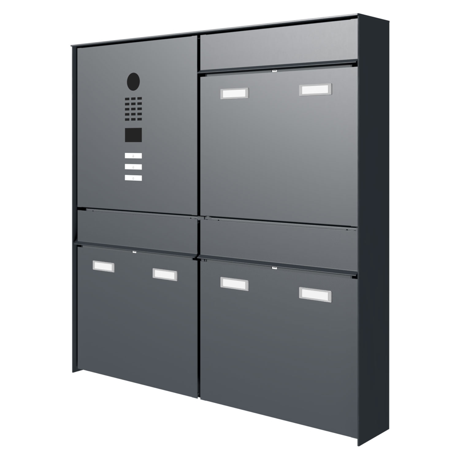 3-piece design surface-mounted letterbox GOETHE AP - RAL of your choice - DoorBird video intercom system