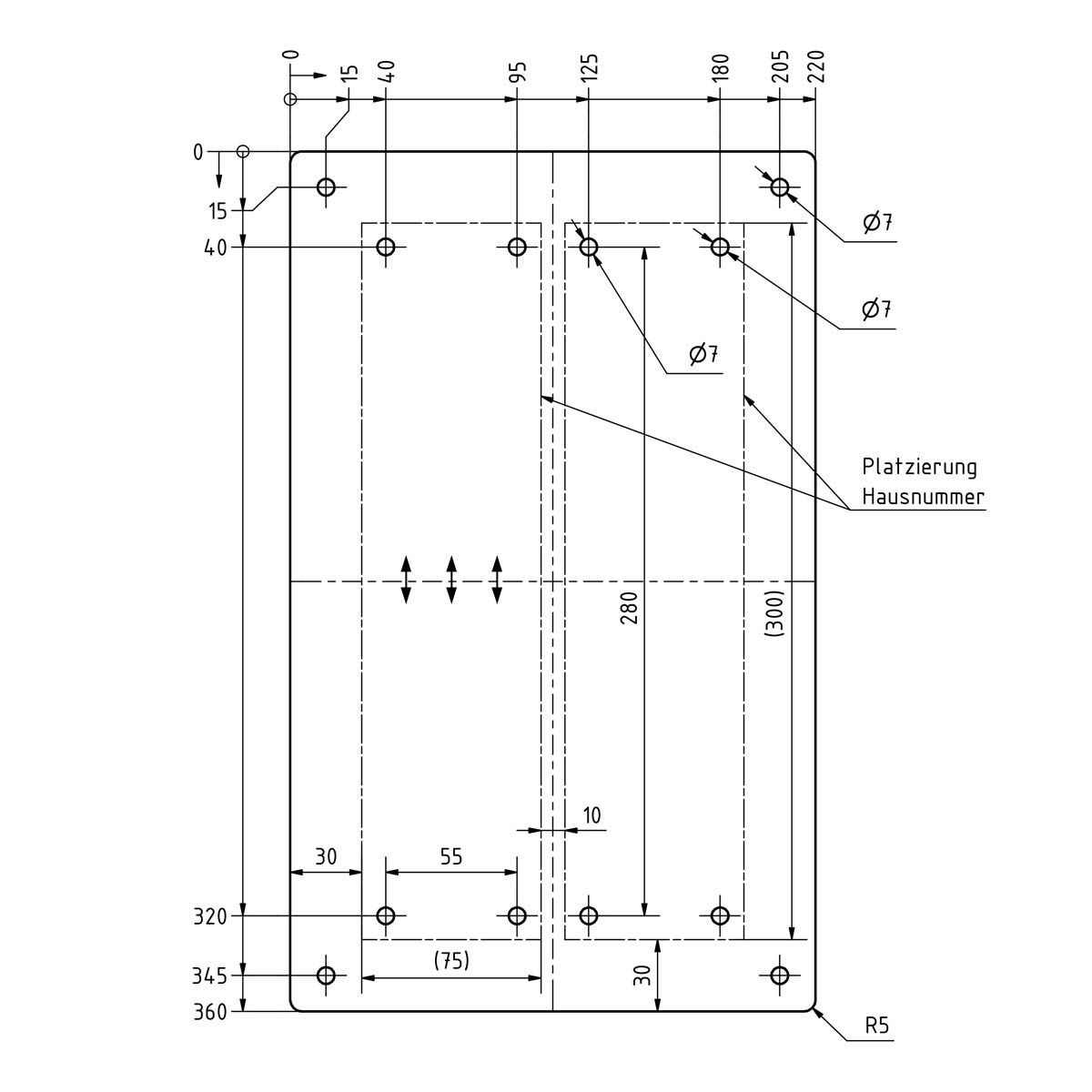 7524bfe504b2159c0ae7a39846f05ab4d73e010e Hausnummer PREMIUM Design 691 - Grundplatte Edelstahl - Hausnummer RAL Farbe- 2-stellig
