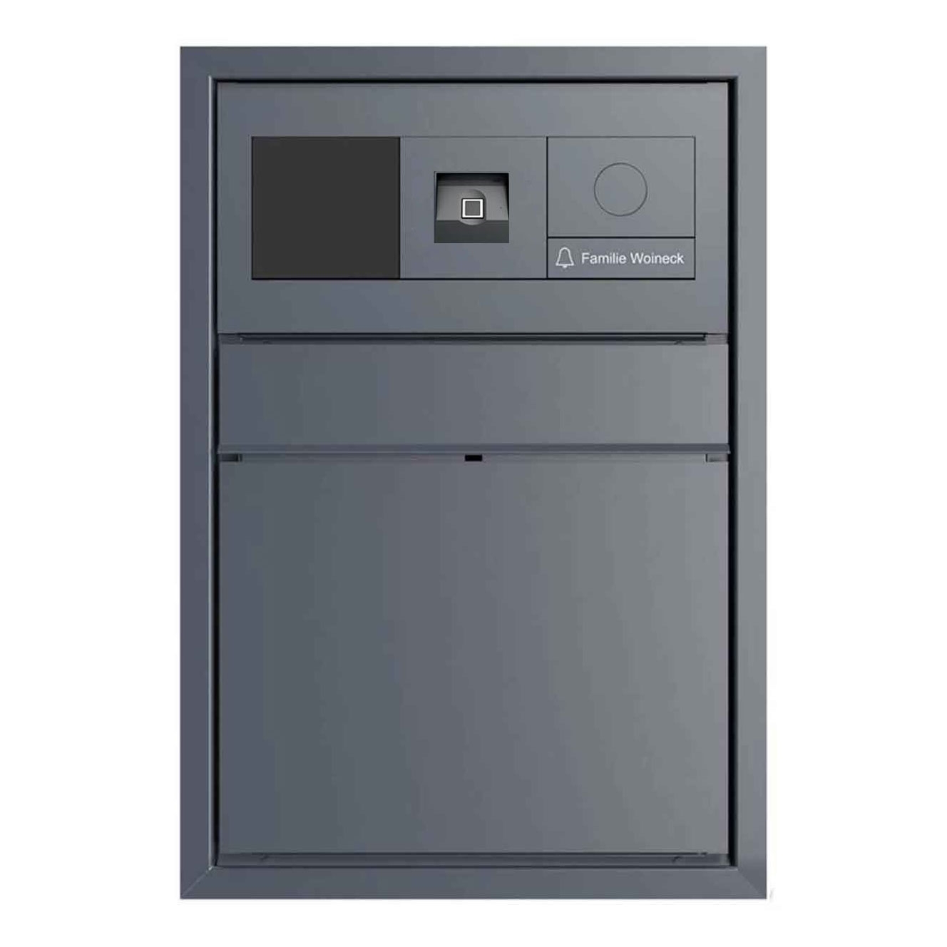 Design-inbouwbrievenbus GOETHE UP - RAL naar keuze - GIRA Systeem 106 Keyless In - VIDEO complete set