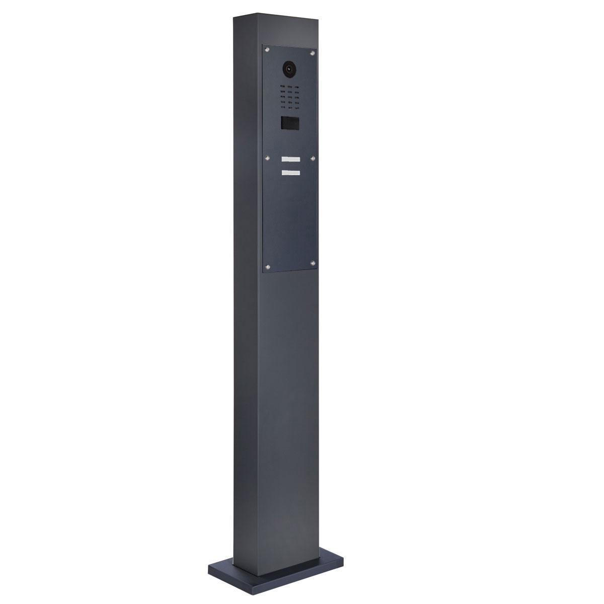 95dc0da0afdec8441ba16b52a303e1e0df625ab9 2 doorbell pedestal designer - stainless steel V2A powder-coated with DoorBird D2100E video intercom system