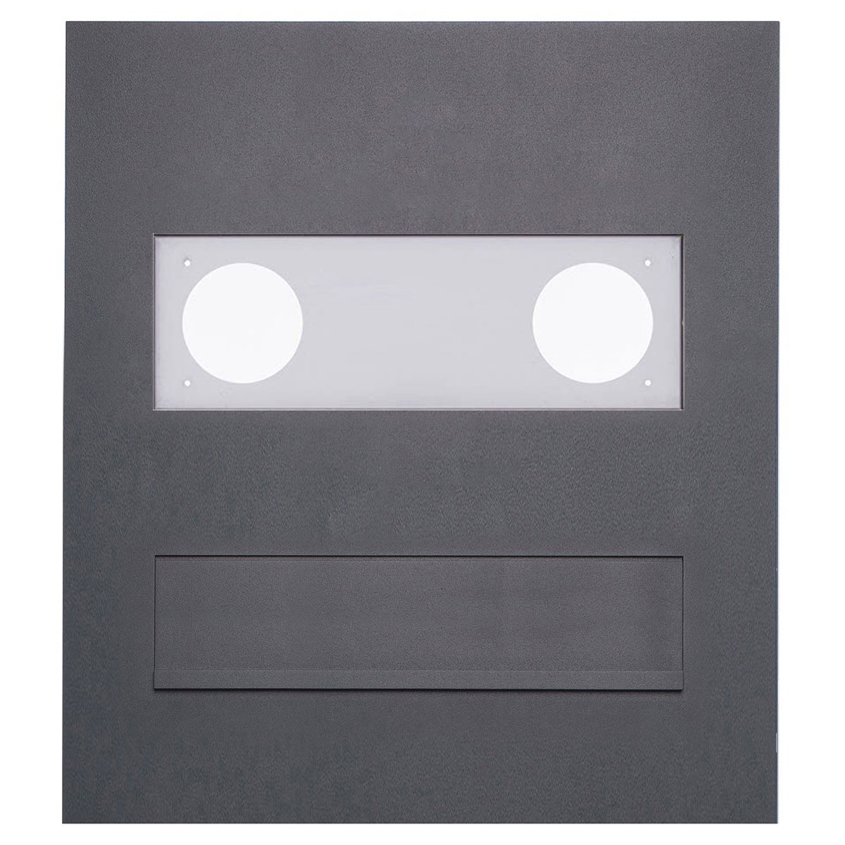 Edelstahl Mauerdurchwurf Briefkasten GRIMM - RAL 7016 anthrazitgrau - GIRA System 106 - 3-fach vorbereitet