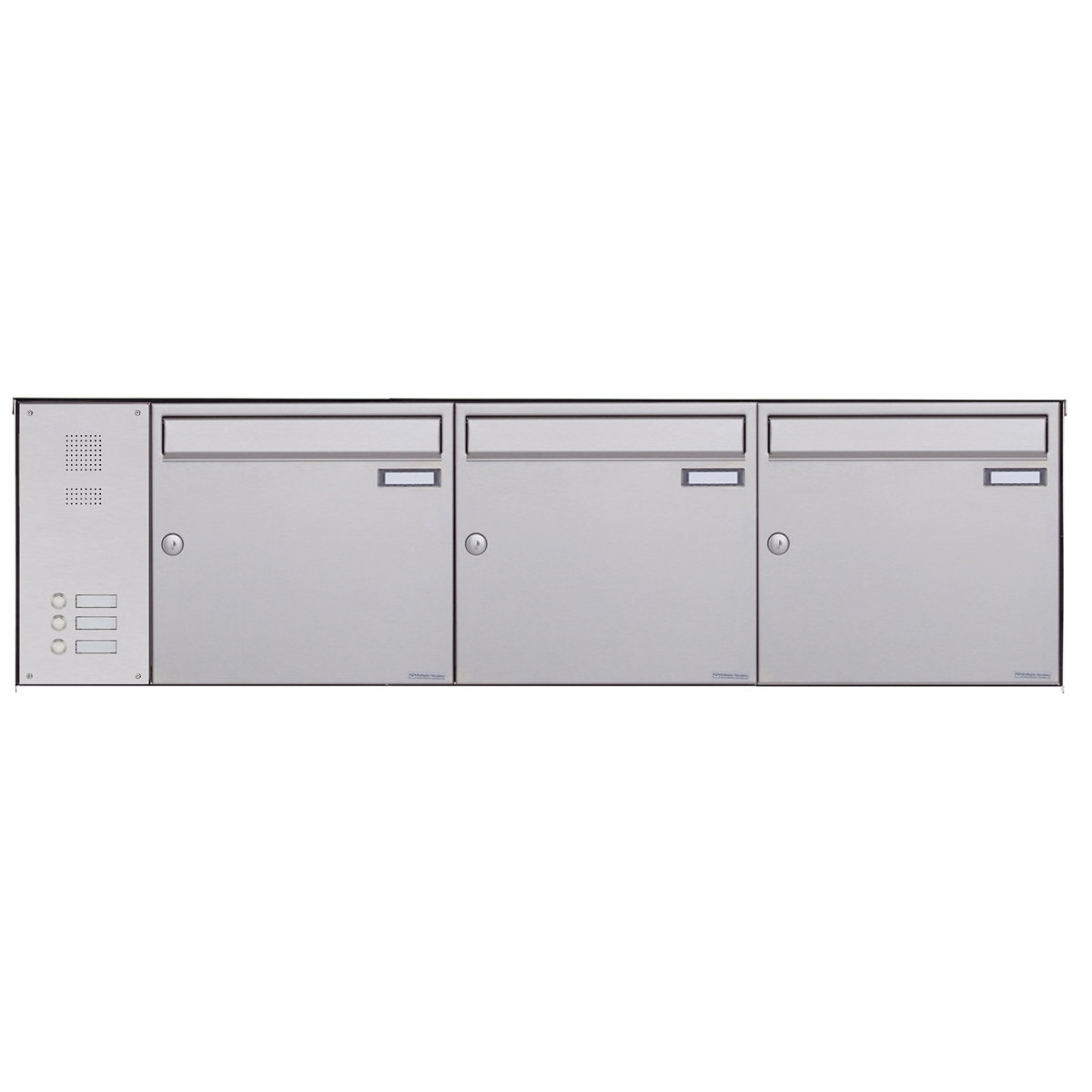 Cassetta per le lettere da esterno BASIC Plus 382X AP in 3 pezzi in acciaio inox con campanello laterale