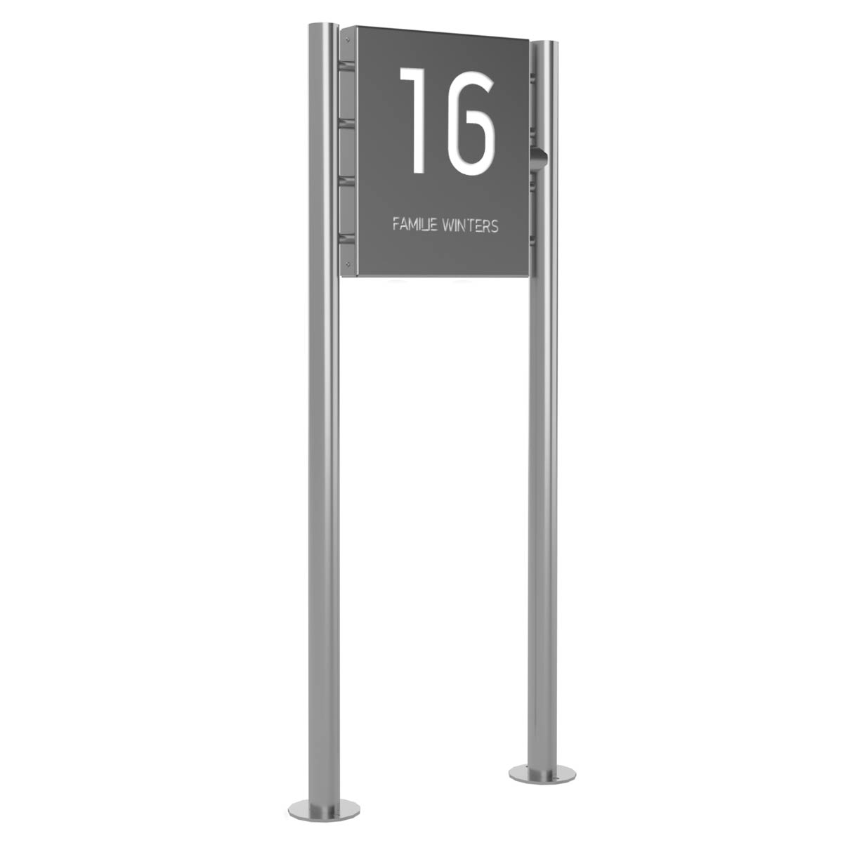 ca09df9bd40ed8e5f4acc223bef3651a9ee35cb7 Insegna autoportante BASIC 390BL - 400x480 - Numero civico e scritte illuminate