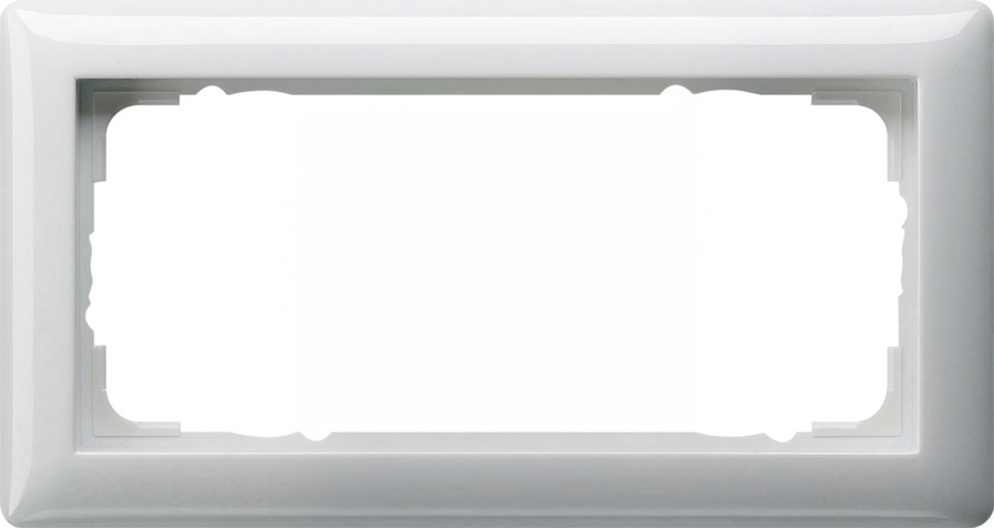 Gira Standard 55 cover frame, 2-gang without centre bar pure white glossy 1002 03 Gira Standard 55 cover frame, 2-gang without centre bar pure white glossy 1002 03