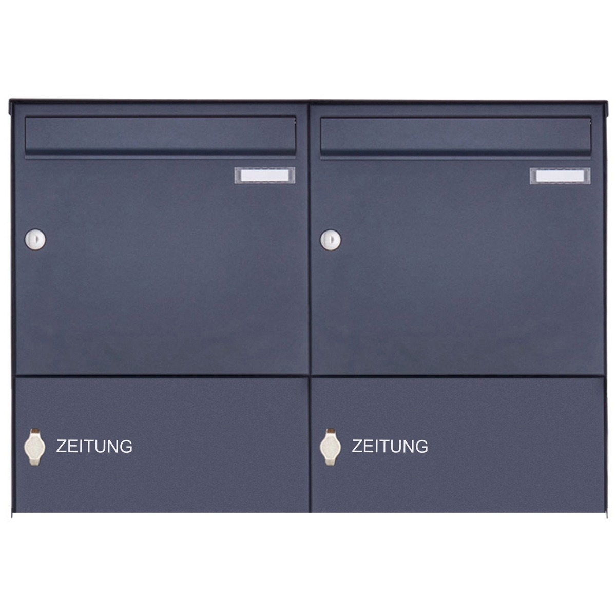2er Aufputz Briefkasten Design BASIC 382A AP mit Zeitungsfach geschlossen - RAL 7016 anthrazitgrau 2er Aufputz Briefkasten Design BASIC 382A AP mit Zeitungsfach geschlossen - RAL 7016 anthrazitgrau