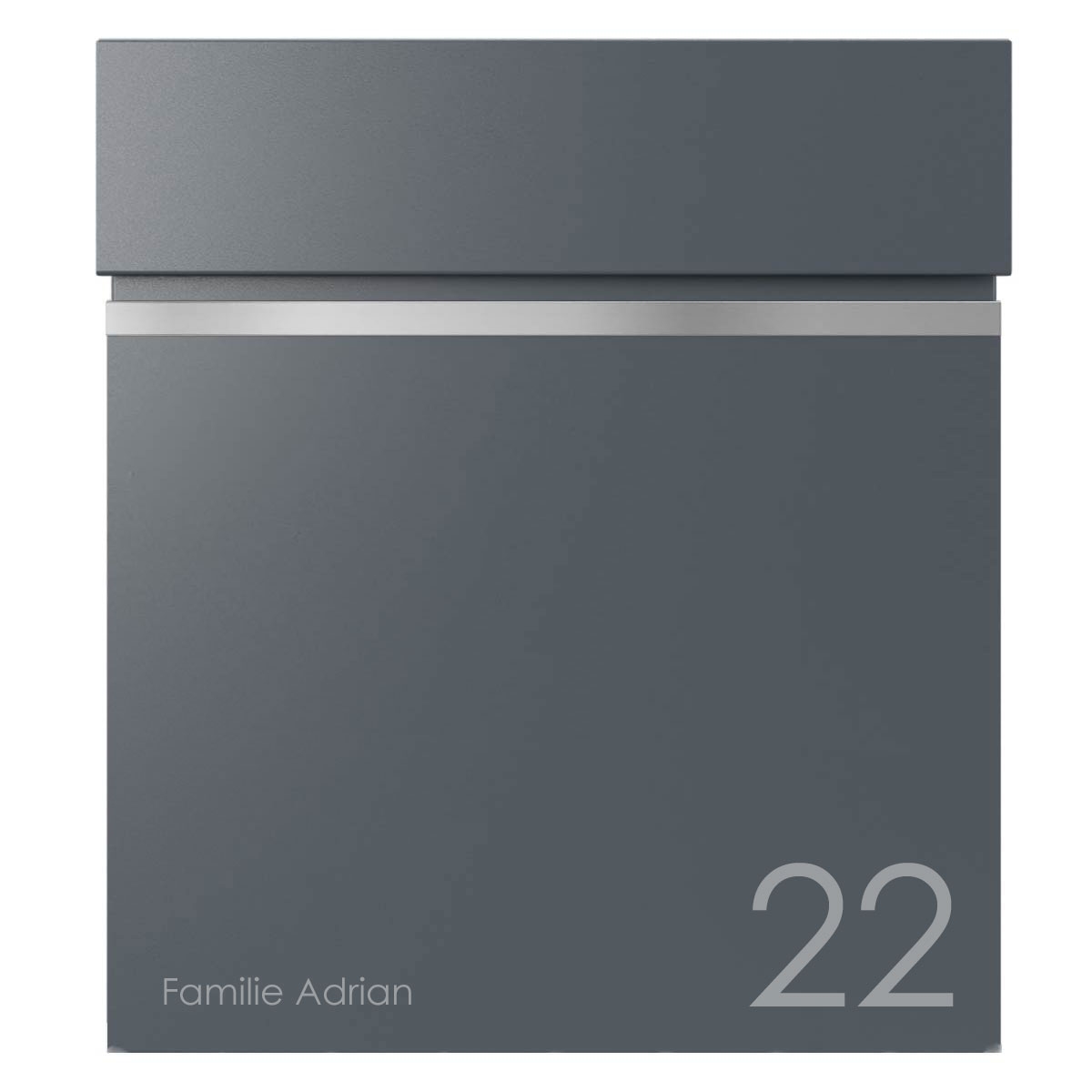 KANT Edition letterbox with newspaper compartment - Design 3 - RAL 7016 anthracite grey KANT Edition letterbox with newspaper compartment - Design 3 - RAL 7016 anthracite grey