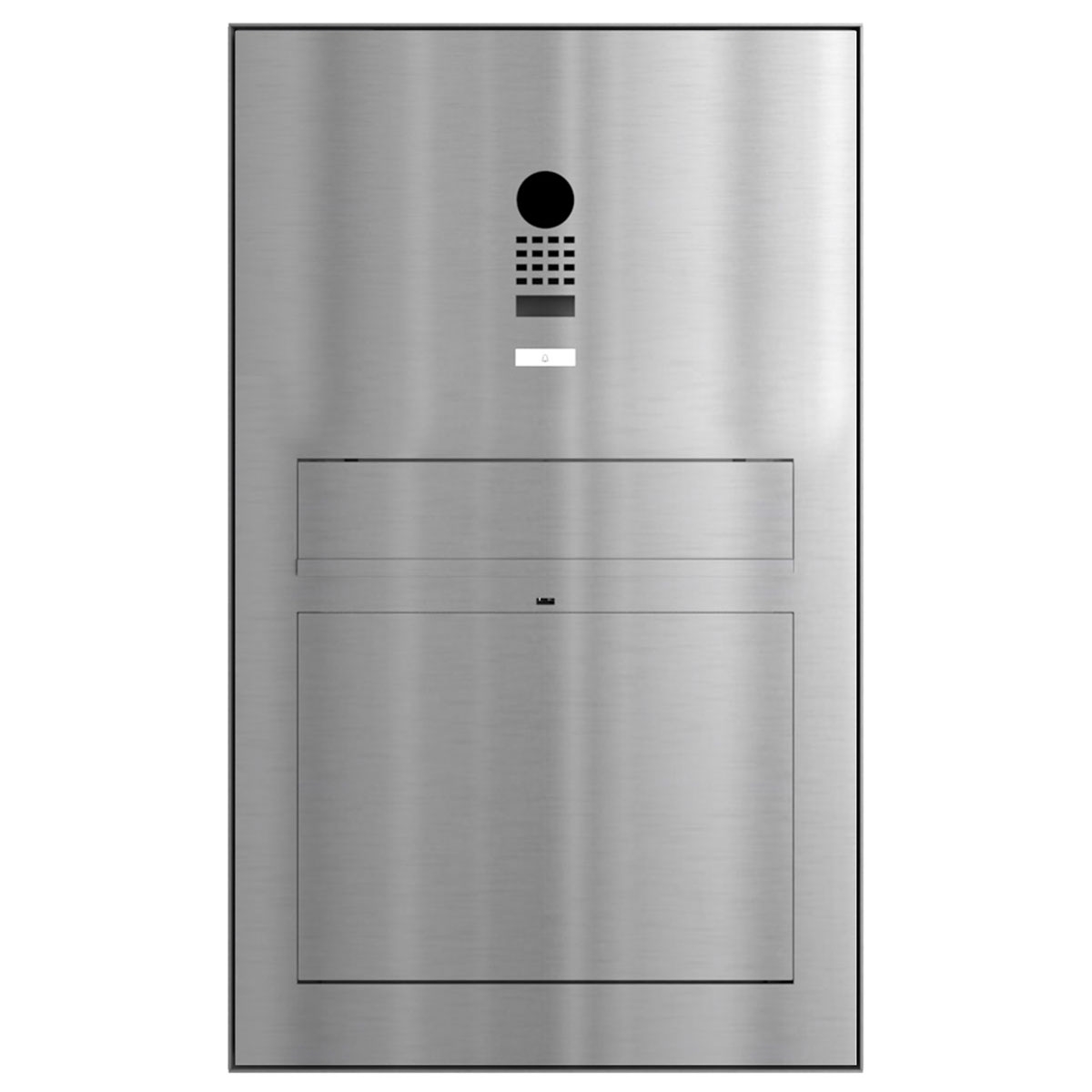 Design surface-mounted letterbox GRIMM - polished stainless steel with DoorBird video intercom system Design surface-mounted letterbox GRIMM - polished stainless steel with DoorBird video intercom system