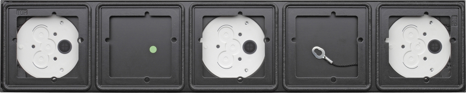Gira System 106 surface-mounted housing, 5gang - anthracite 5505910 Gira System 106 surface-mounted housing, 5gang - anthracite 5505910