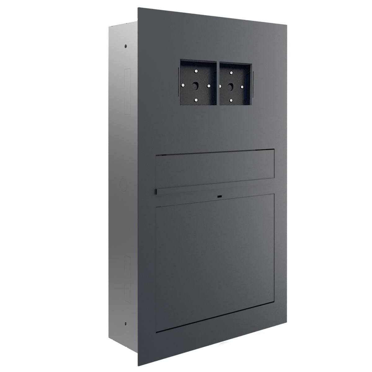 Design Unterputz Briefkasten GRIMM - Farbe nach Wahl - LOXONE Intercom/Code Touch 2x1 vorbereitet