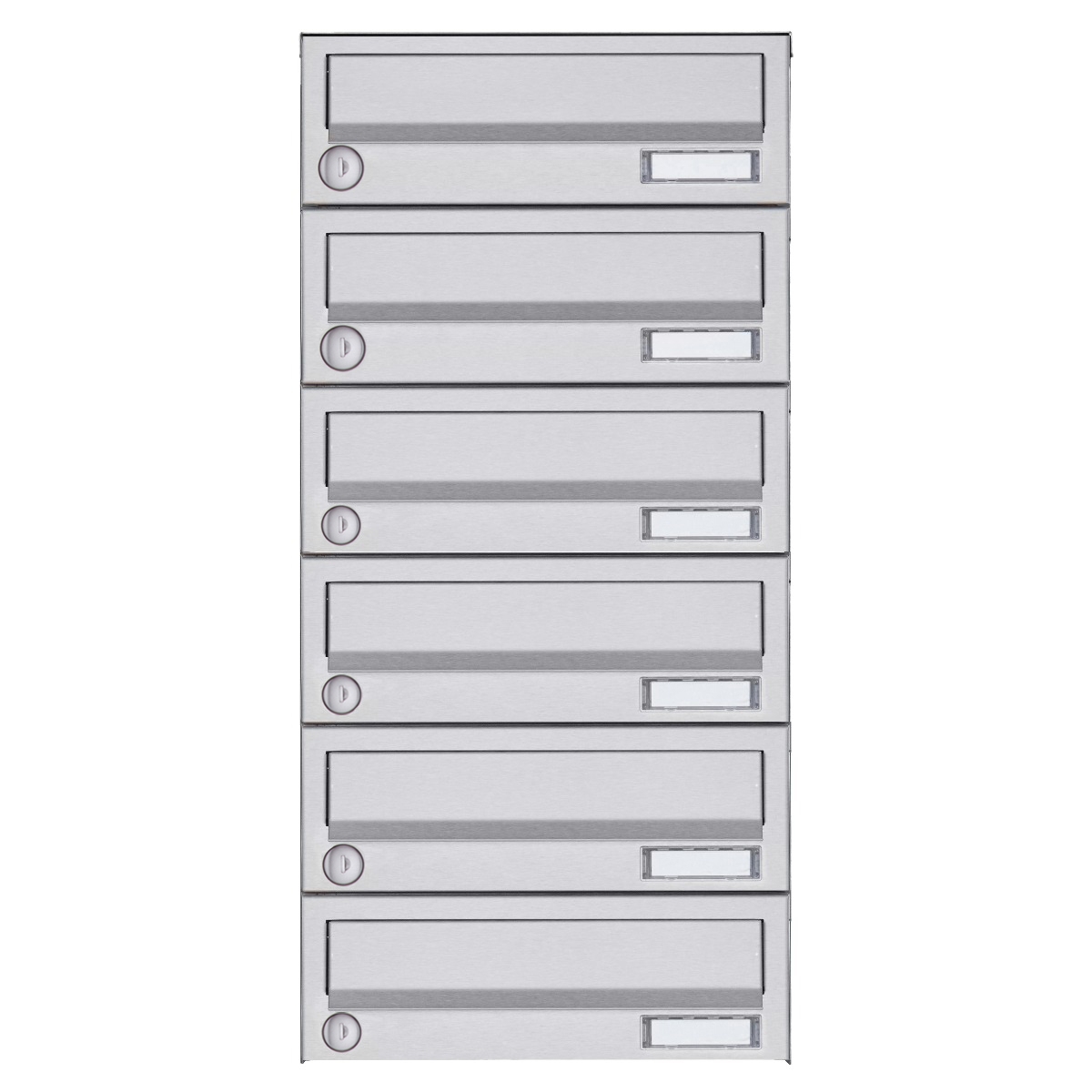 6-piece surface-mounted letterbox system Design BASIC 385A- VA AP - stainless steel V2A, polished 6-piece surface-mounted letterbox system Design BASIC 385A- VA AP - stainless steel V2A, polished