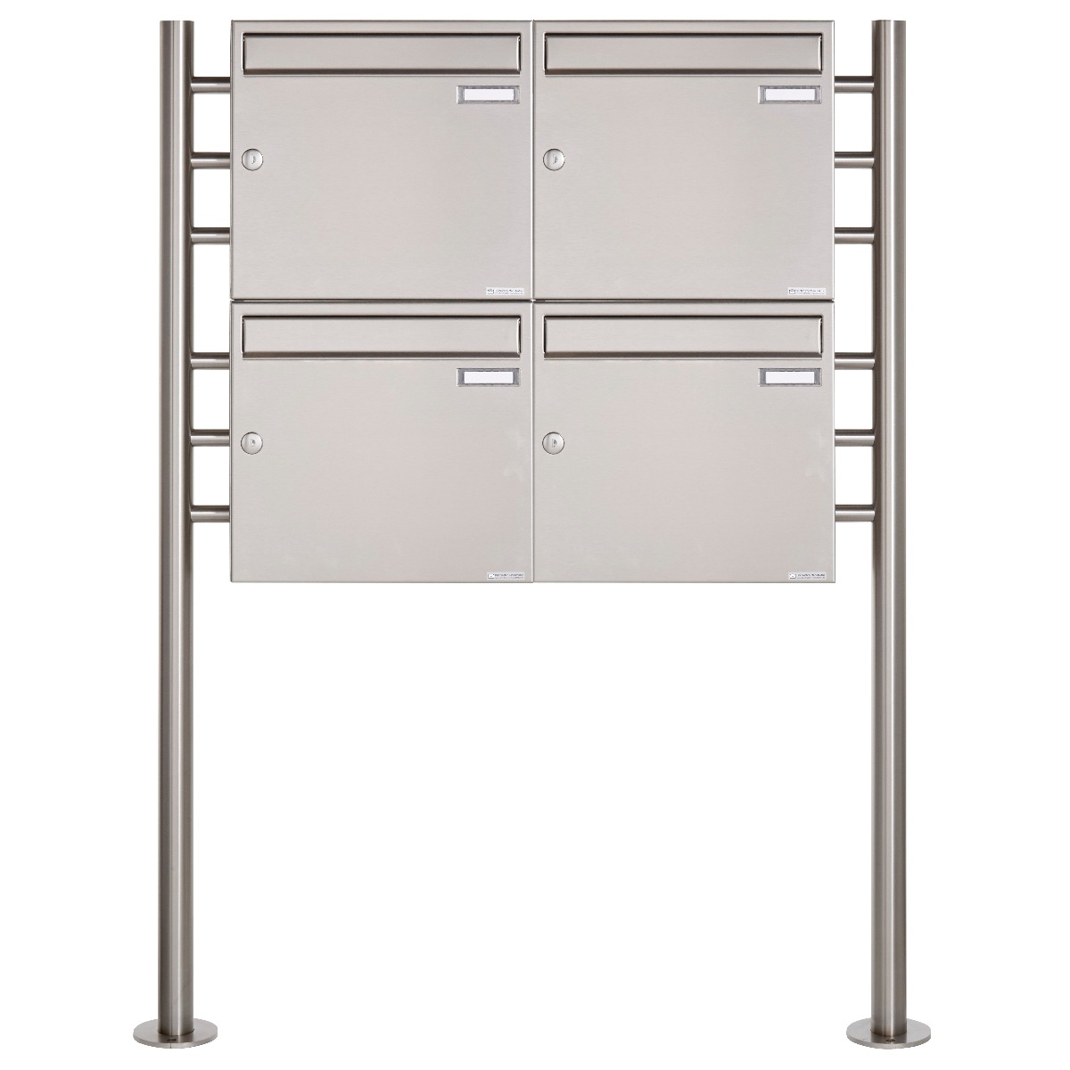 Buzón de acero inoxidable 4er 2x2 Diseño BASIC 381 ST-R Buzón de acero inoxidable 4er 2x2 Diseño BASIC 381 ST-R