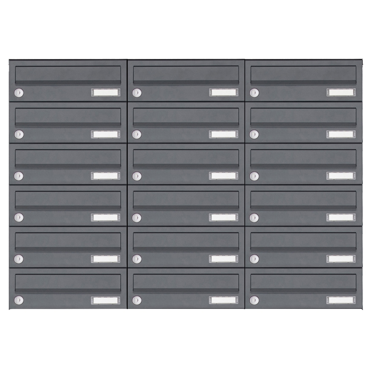 18er Edelstahl Aufputz Briefkastenanlage Design BASIC Plus 385XA AP - RAL nach Wahl