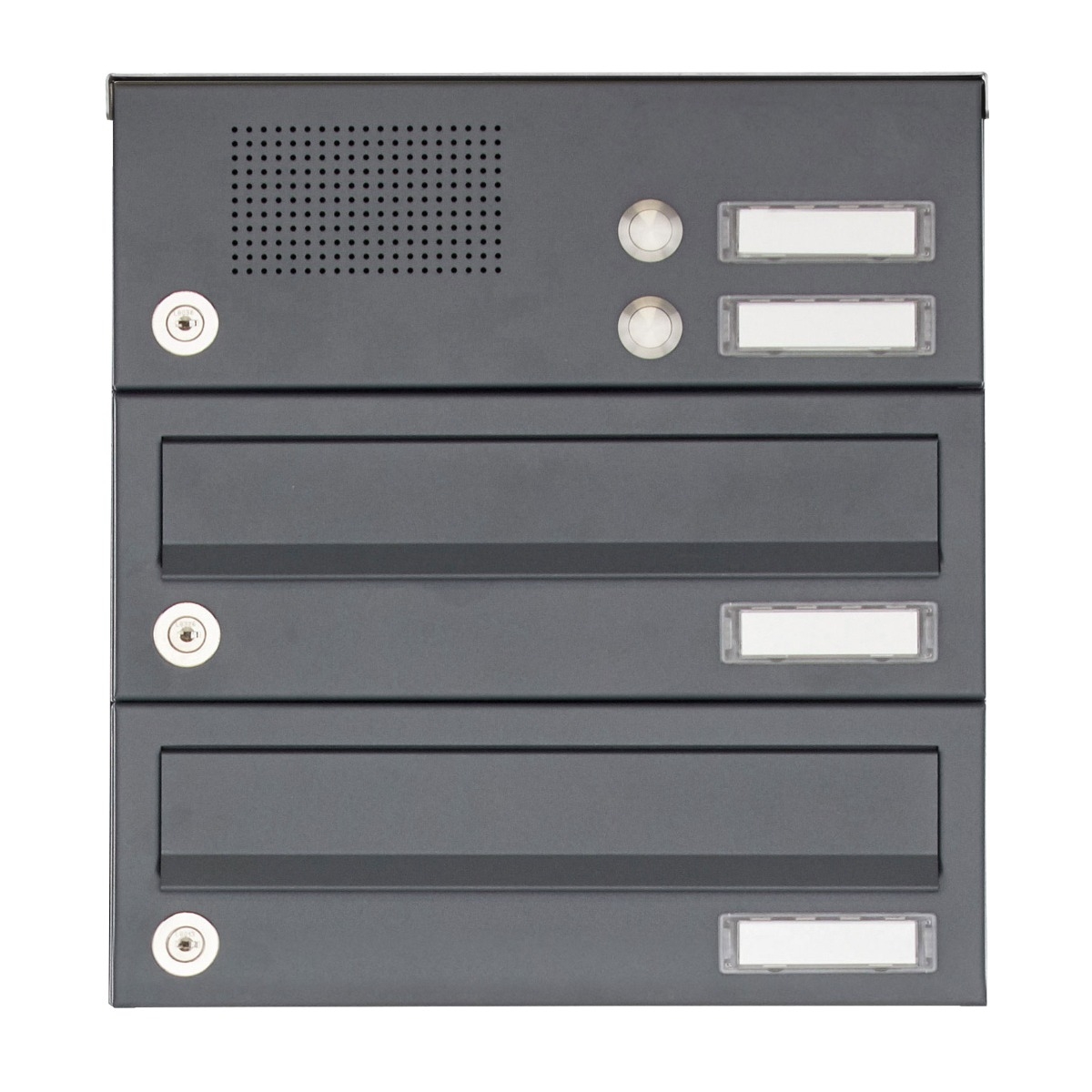 2-delig opbouw brievenbussysteem Design BASIC 385A-7016 AP met brievenbus - RAL 7016 antracietgrijs