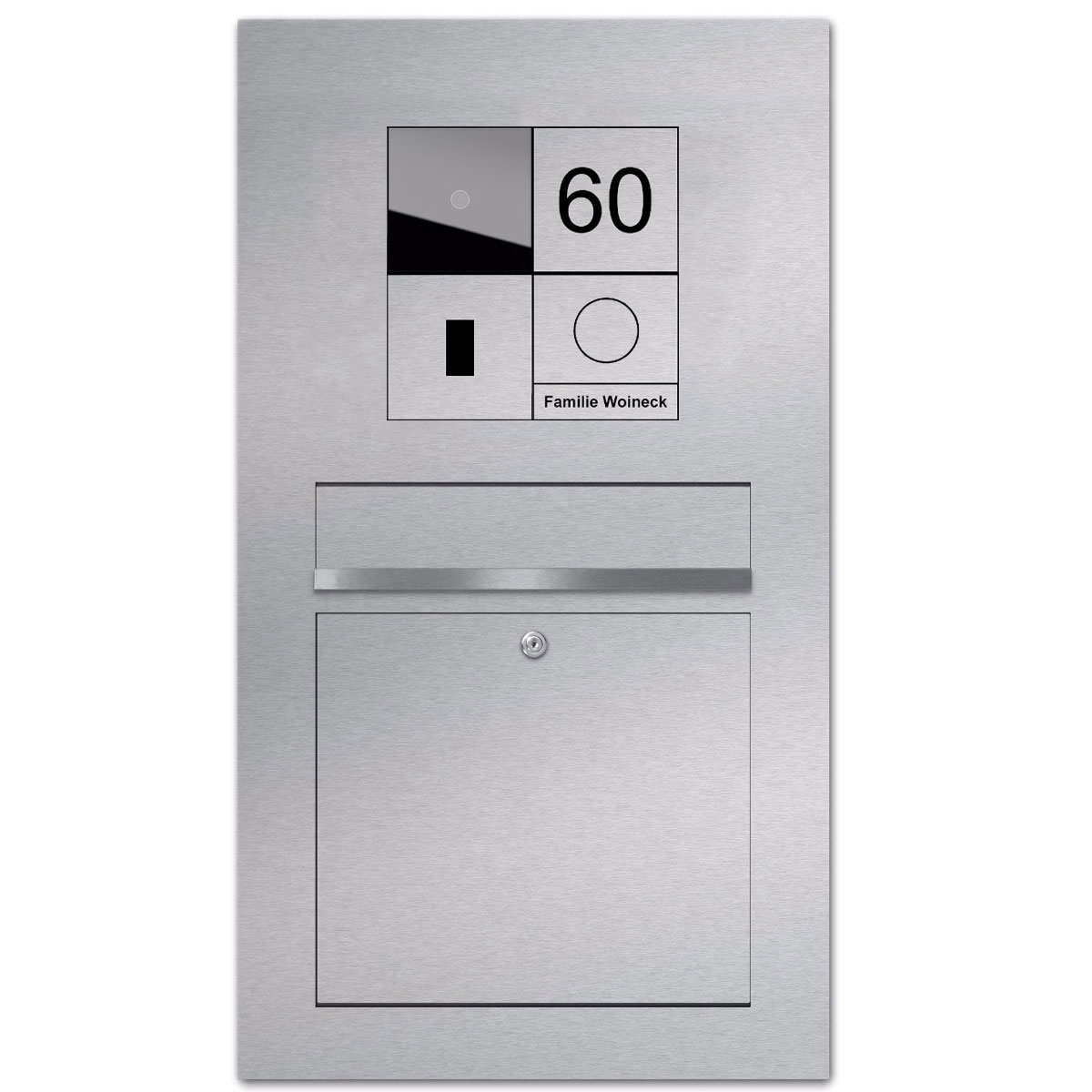 Stainless steel letterbox designer model BIG - GIRA System 106 - 4-gang prepared Stainless steel letterbox designer model BIG - GIRA System 106 - 4-gang prepared