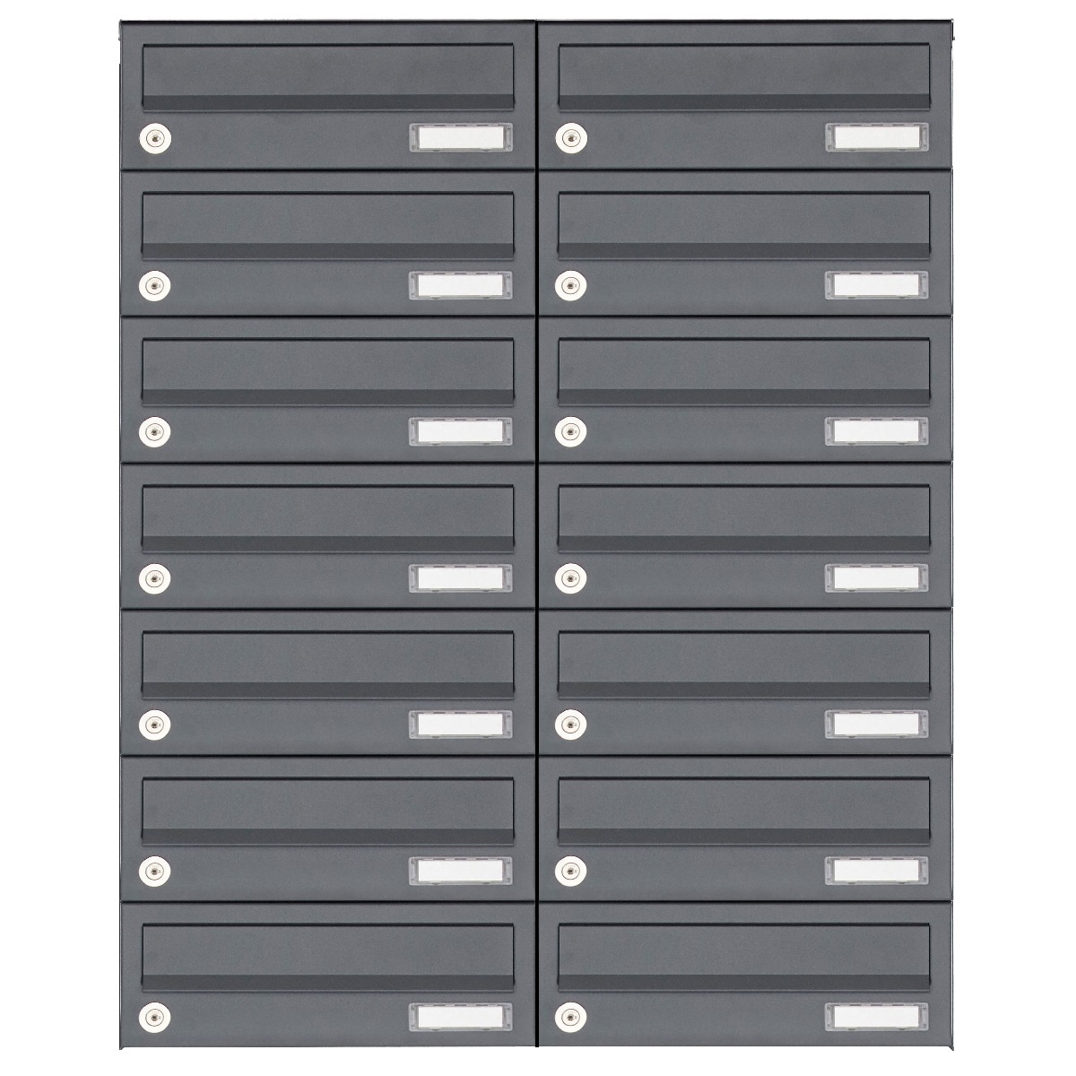 14er 7x2 Aufputz Briefkastenanlage Design BASIC 385A-7016 AP - RAL 7016 anthrazitgrau
