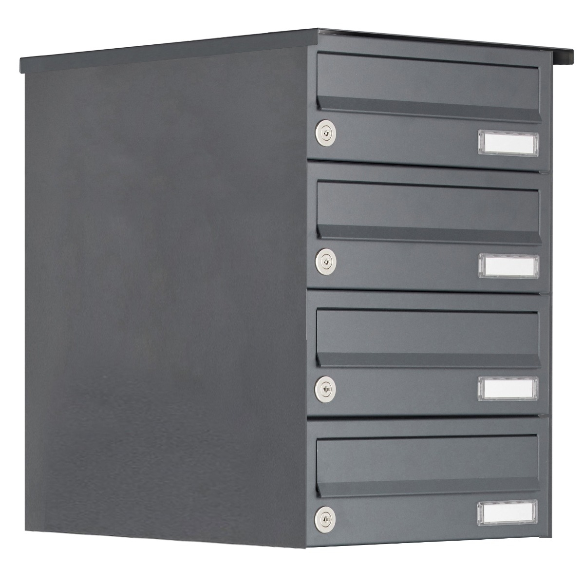 4er Aufputz Briefkastenanlage Design BASIC 385A-7016 AP - RAL 7016 anthrazitgrau