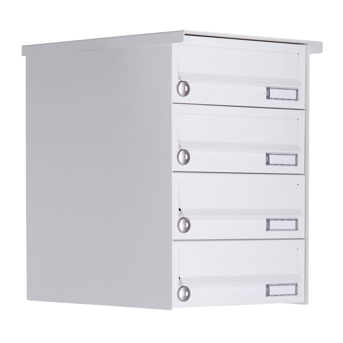 4-piece surface-mounted letterbox system Design BASIC 385A-9016 AP - RAL 9016 traffic white 4-piece surface-mounted letterbox system Design BASIC 385A-9016 AP - RAL 9016 traffic white