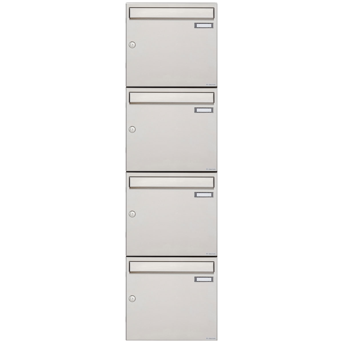 4er 1x4 Edelstahl Aufputz Briefkastenanlage Design BASIC 382A-AP