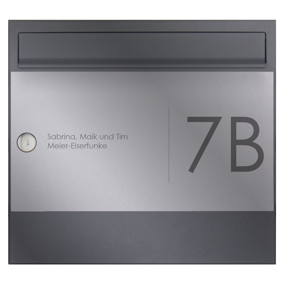 edfcaa4a5a70f52f1424a1aab7238e80918e2002 Briefkastenblende AVANTGARDE für BASIC 355x330 - selbstklebend - 345x182 - Edelstahl geschliffen