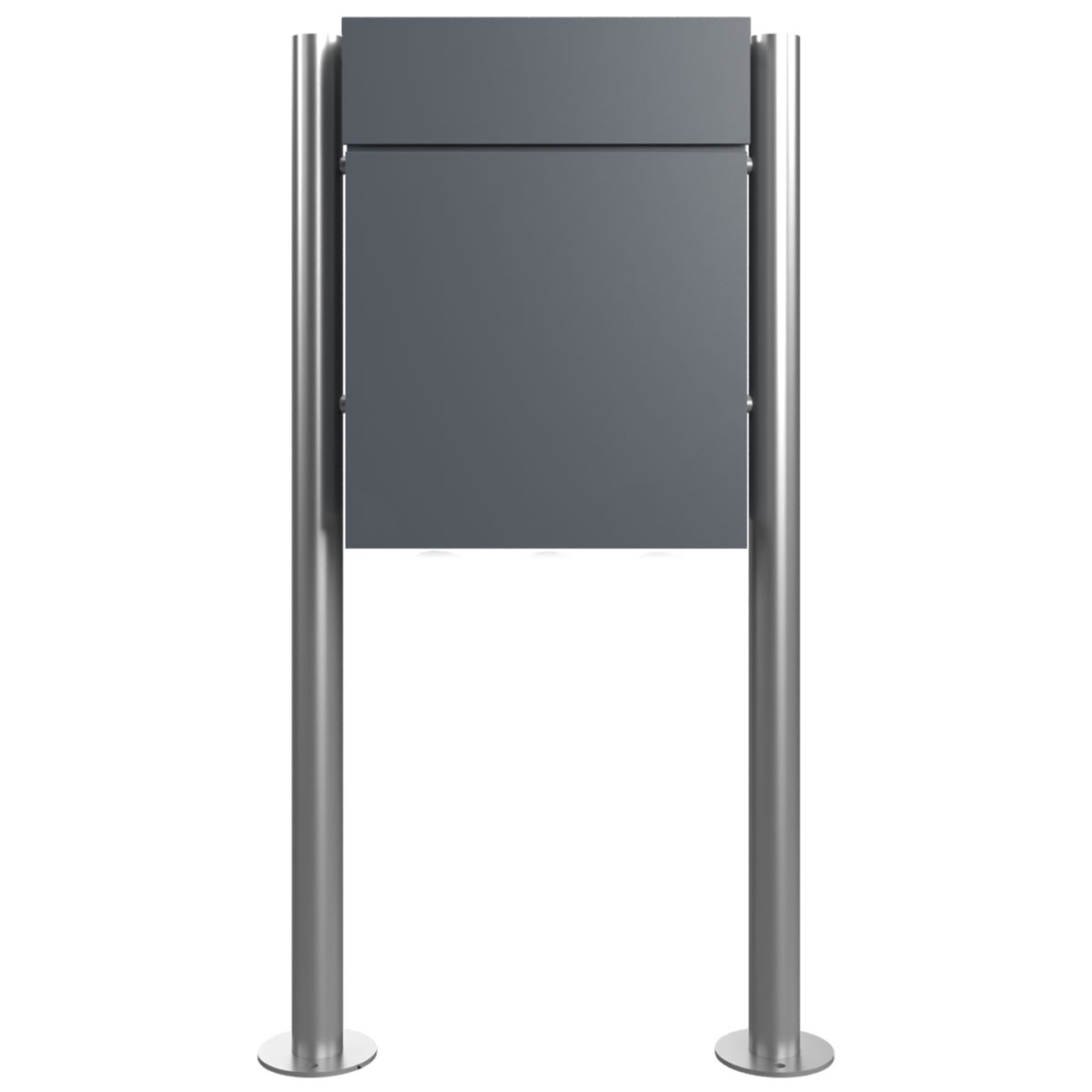 Free-standing parcel letter box KANT ST-R - Design 2 - RAL 7016 anthracite grey with stainless steel stand elements Free-standing parcel letter box KANT ST-R - Design 2 - RAL 7016 anthracite grey with stainless steel stand elements