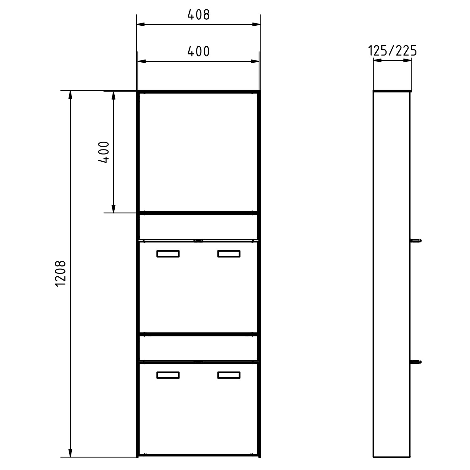 2-piece design surface-mounted letterbox GOETHE AP - RAL of your choice - DoorBird video intercom system