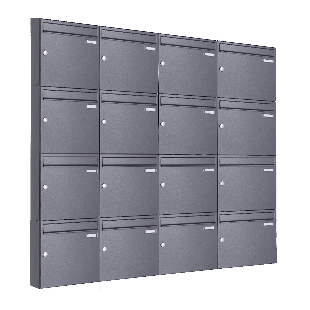 16er 4x4 Aufputz Briefkasten Design BASIC 382A AP - DB703 eisenglimmer