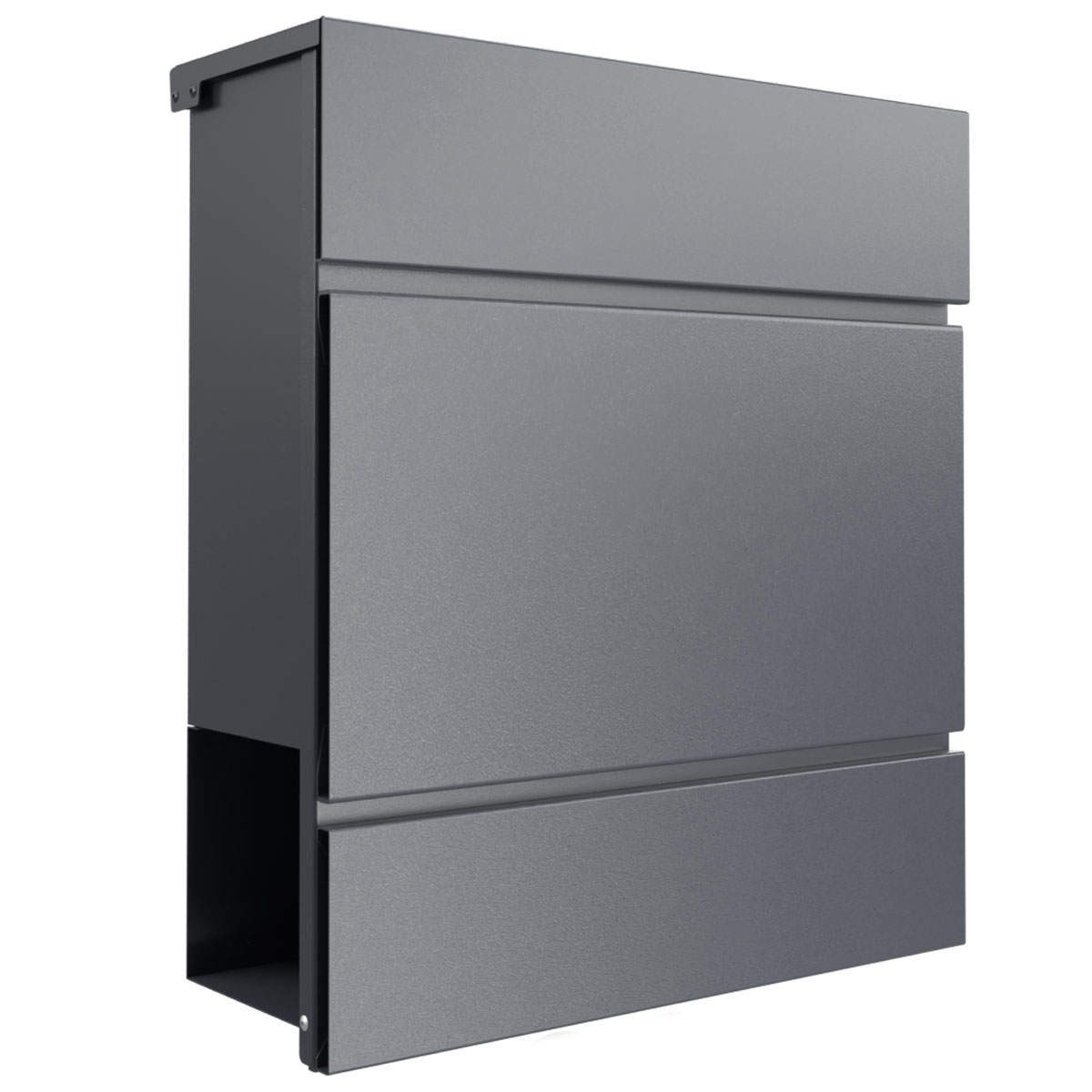 Briefkasten KANT mit Zeitungsfach - Design 2 - RAL 7016 anthrazitgrau Briefkasten KANT mit Zeitungsfach - Design 2 - RAL 7016 anthrazitgrau