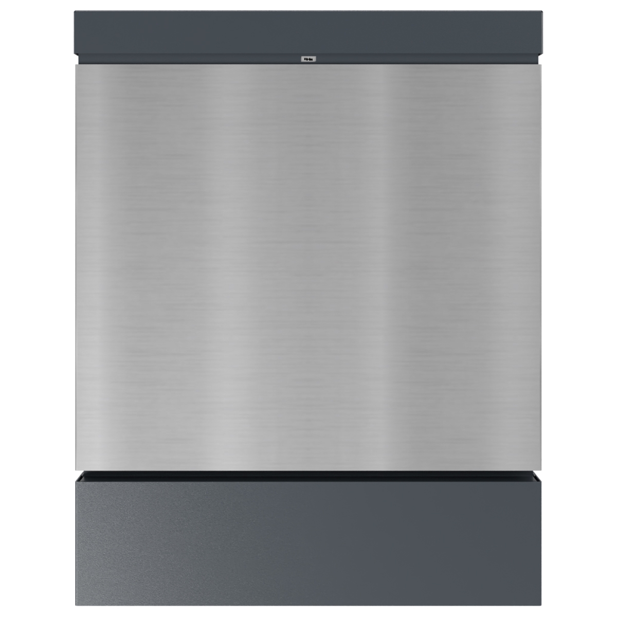 Design Briefkasten BRENTANO® mit Zeitungsfach - BI-Color VA geschliffen - RAL 7016 anthrazitgrau