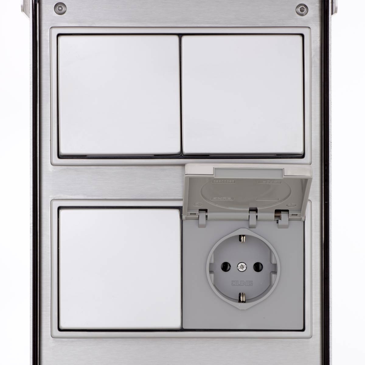 Socket outlet pillar BASIC 372 for floor mounting - polished V2A stainless steel Socket outlet pillar BASIC 372 for floor mounting - polished V2A stainless steel