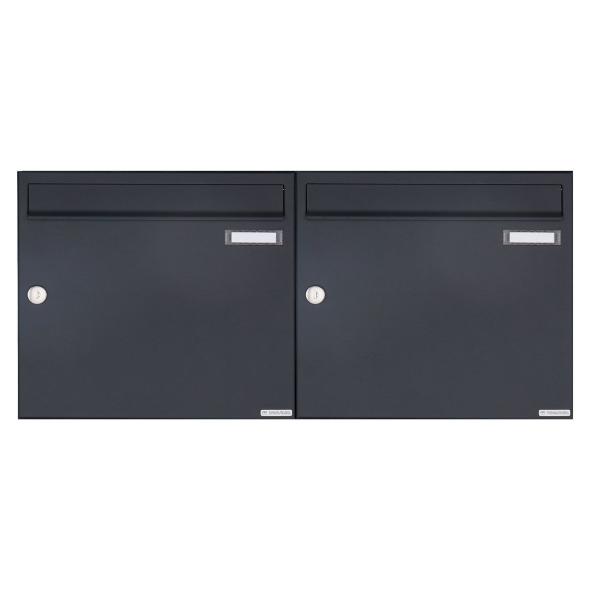 2er 2x1 Aufputz Briefkasten Design BASIC 382A AP - RAL 7016 anthrazitgrau 2er 2x1 Aufputz Briefkasten Design BASIC 382A AP - RAL 7016 anthrazitgrau